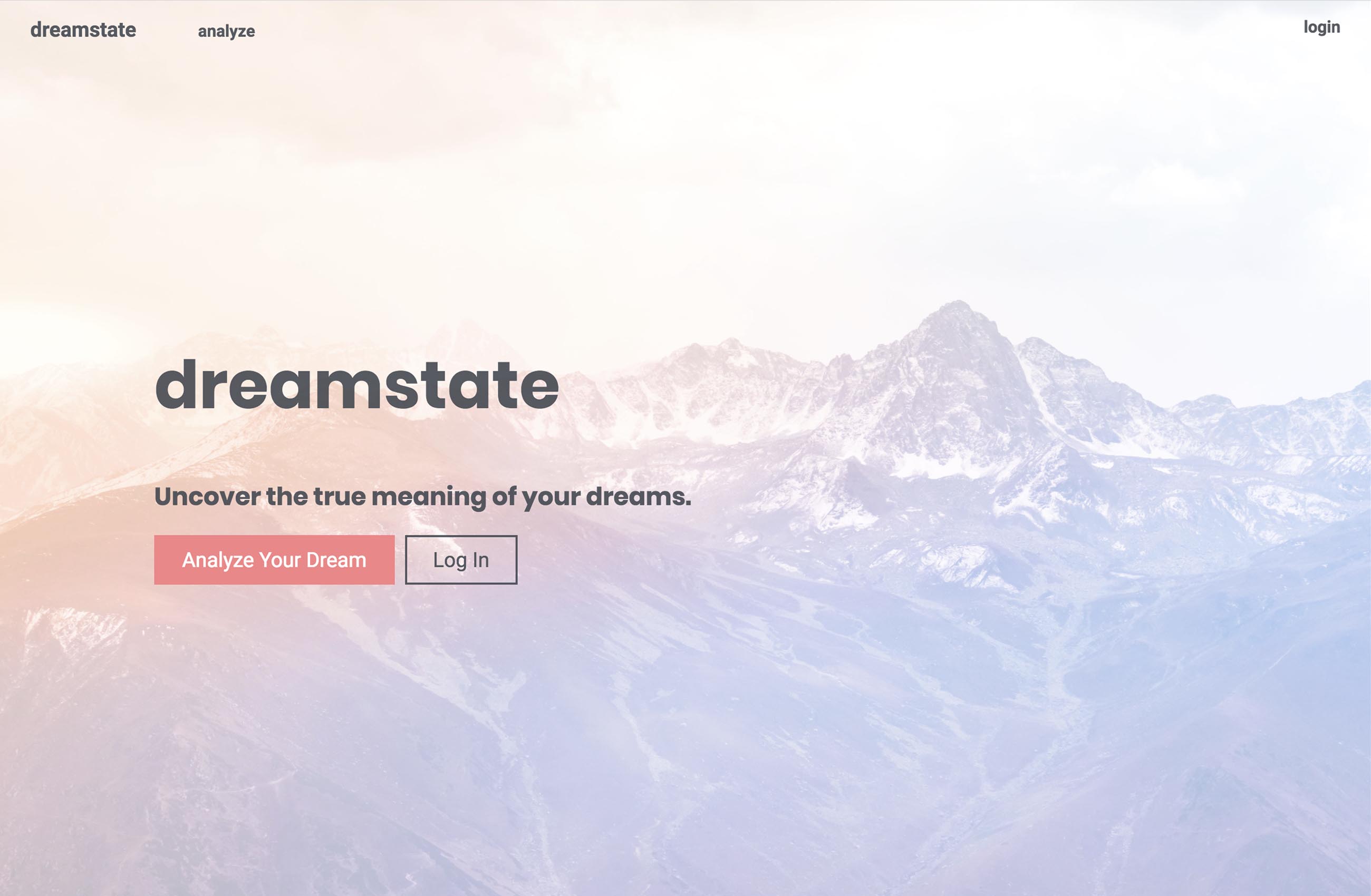 Dreamstate desktop landing page